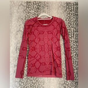 Lululemon red patterned long sleeve top